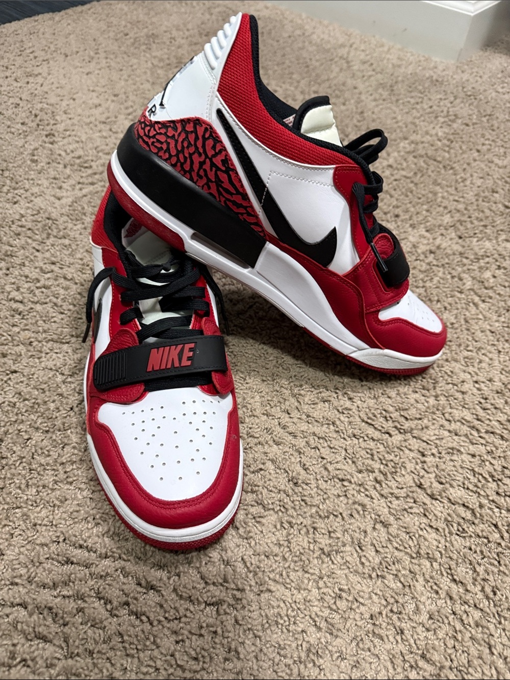 Jordan Nike Men’s (12) Red, White & Black Low-Top